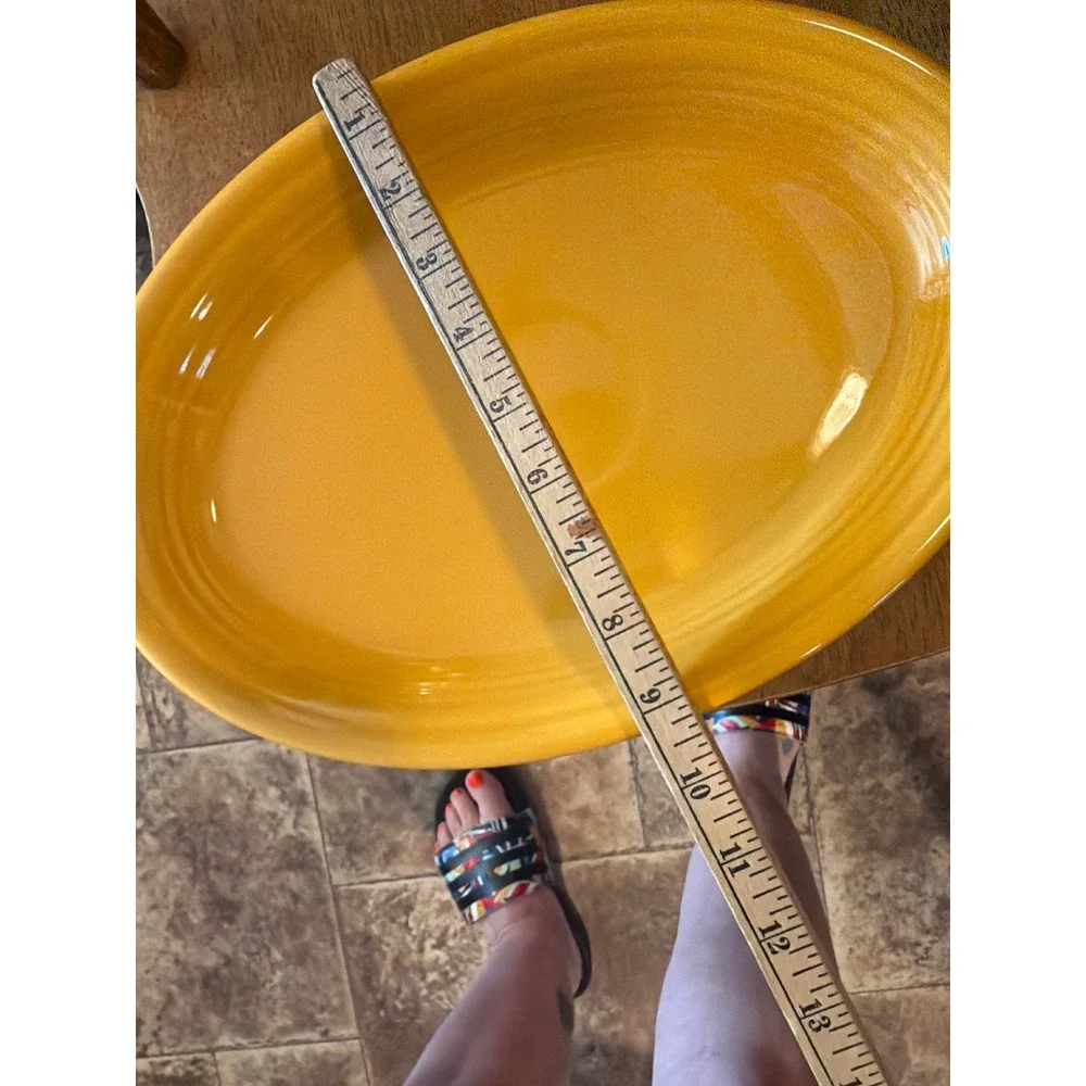 Fiesta HLC USA Yellow Oval Serving Platter 13.5 Inch Large Ceramic Plate